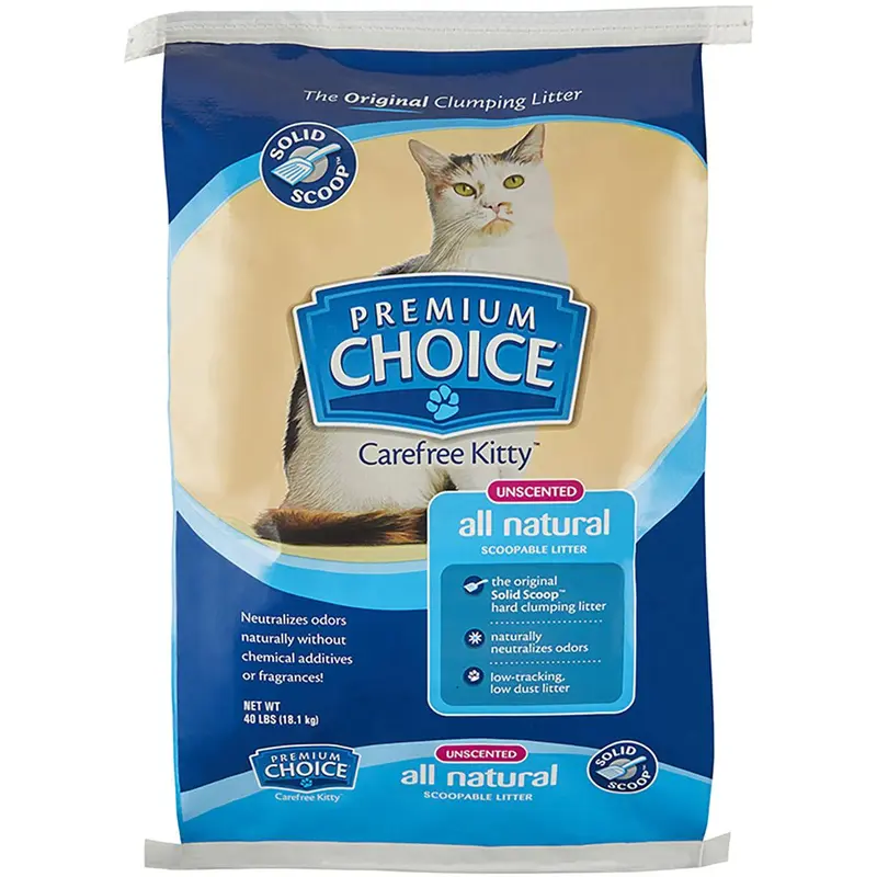 Premium Choice Unscented Clumping Clay Cat Litter 