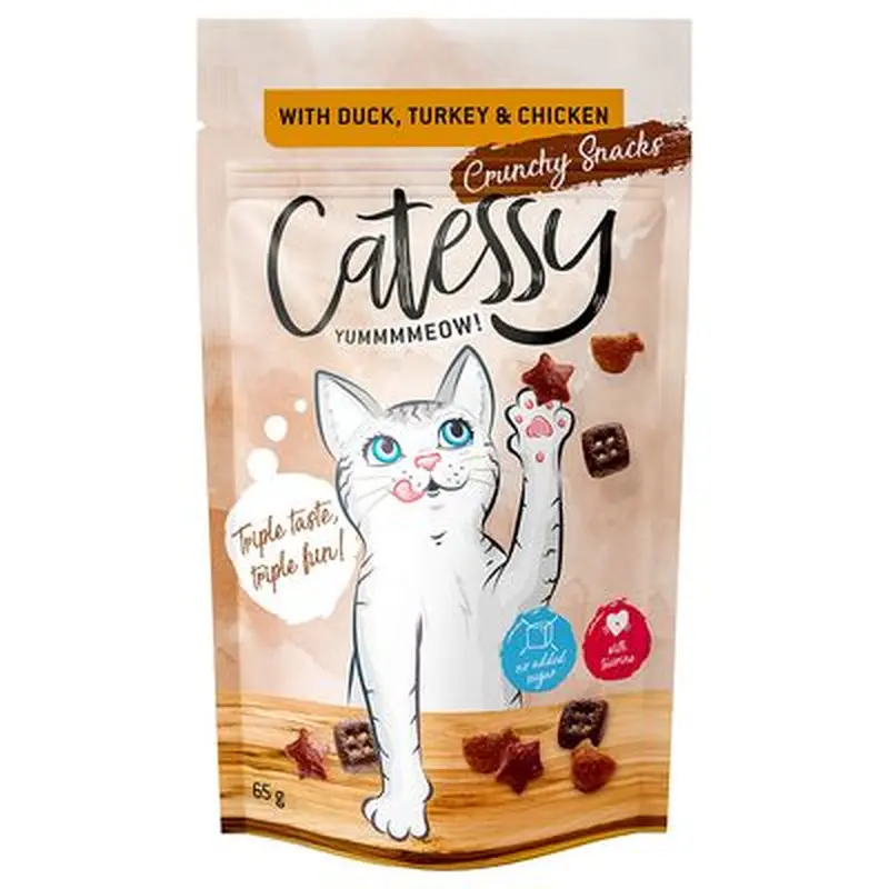 Catessy Crunchy Snacks 65g - with Duck, Turkey & Chicken