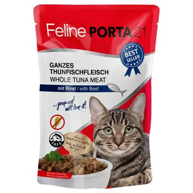 Feline Porta 21 Pouches 6 x 100g - Whole Tuna with Aloe Vera
