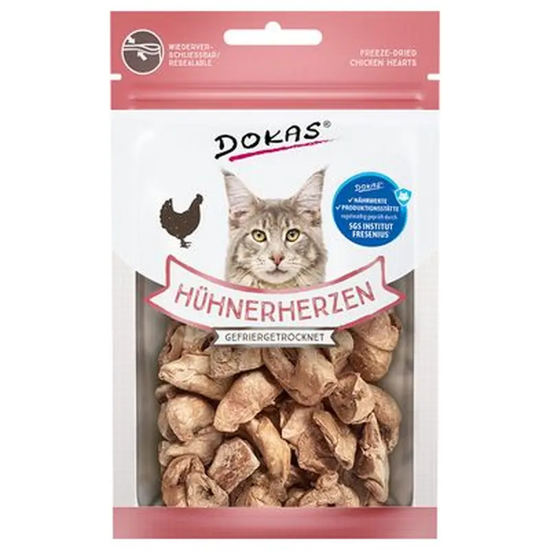 Dokas Freeze-Dried Chicken Hearts - Saver Pack: 4 x 15g