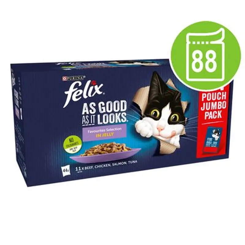 Felix As Good As It Looks Pouches In Jelly 88 x 85g - Meat & Fish