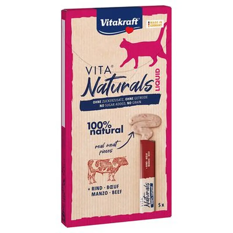 Vitakraft Vita Naturals Liquid-Snack - Beef - Saver Pack: 10 x 15g