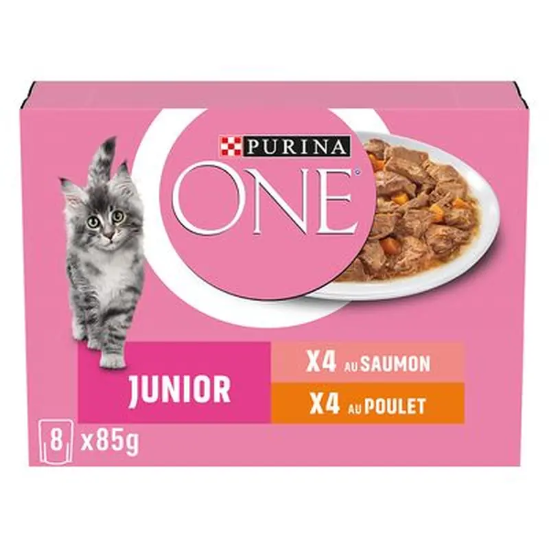 PURINA ONE Junior 8 x 85g - Chicken & Salmon
