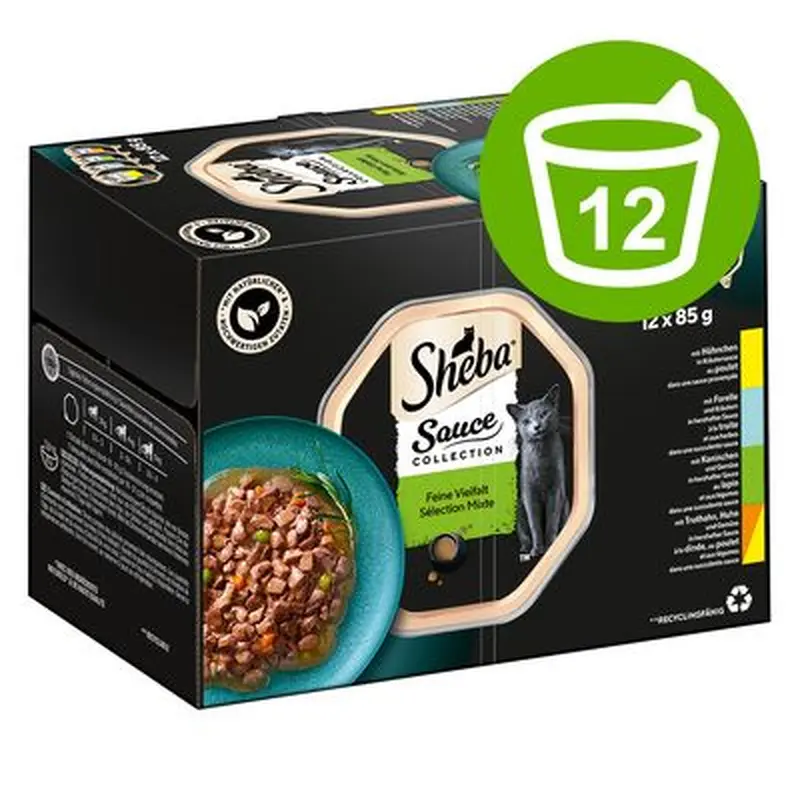 Sheba Varieties Multipack 12 x 85g - Sauce Lover (Salmon, Tuna, Chicken, Duck)