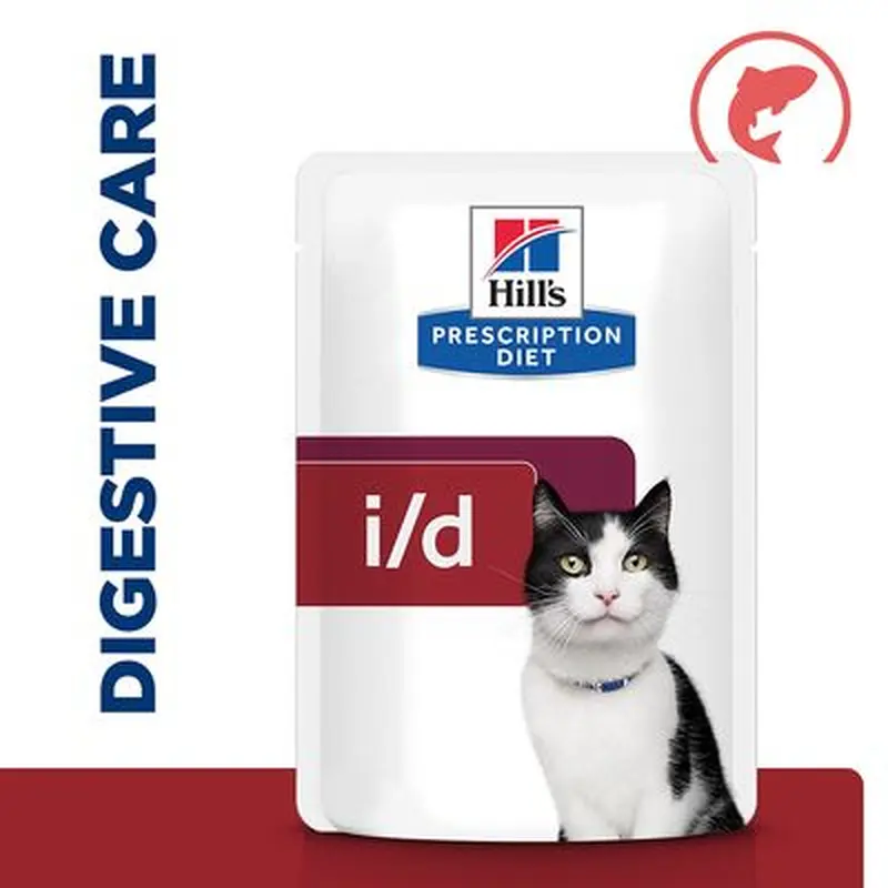 Hill's Prescription Diet Feline i/d Digestive Care - Salmon - 12 x 85g Pouches