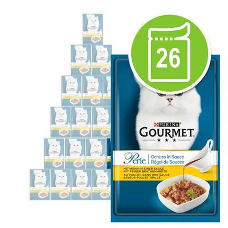 Gourmet Perle Gravy Delight 26 x 85g - Chicken in a Grilled Chicken Flavour Gravy