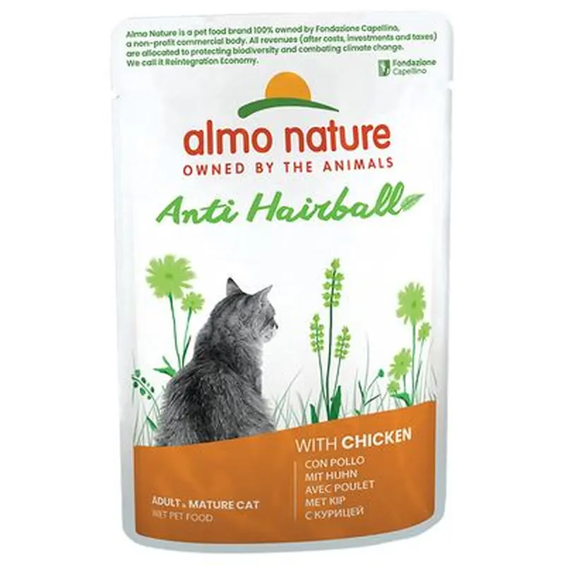 Almo Nature Holistic Anti-Hairball Pouches 70g - Saver Pack: Chicken (12 x 70g)