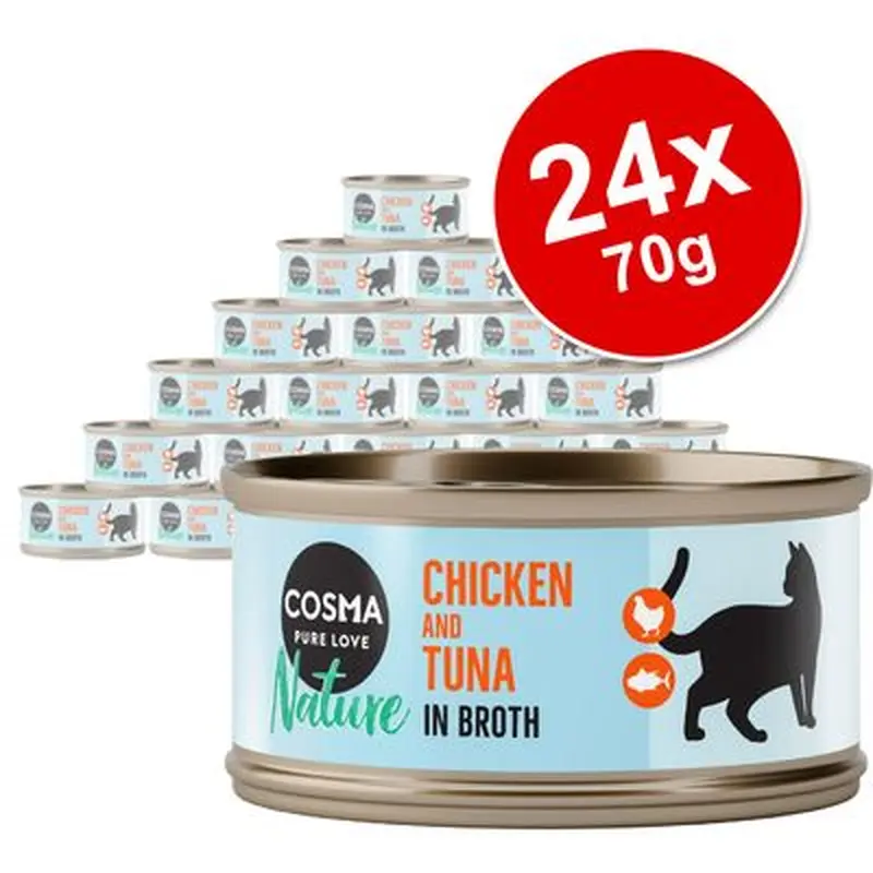 Cosma Nature Saver Pack 24 x 70g - Tuna with Anchovy