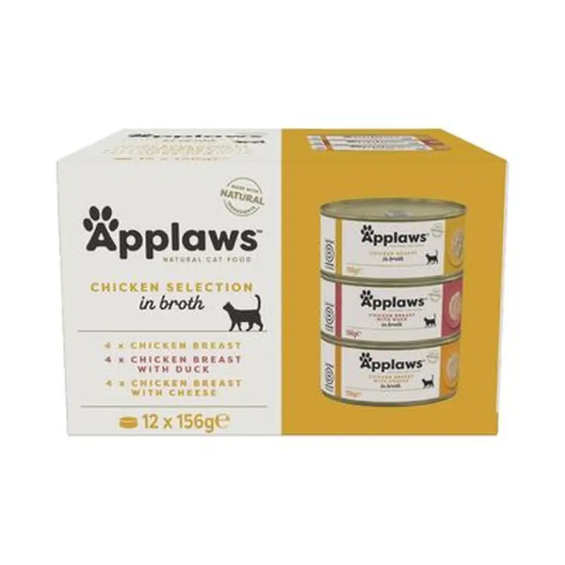 Applaws Cat Cans Mixed Pack 12 x 156g - Fish in Broth