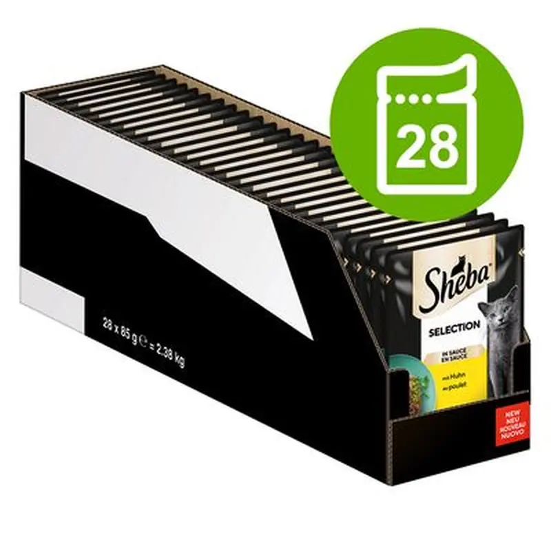 Sheba Pouches Varieties 28 x 85g - Fine Flakes in Jelly with Turkey