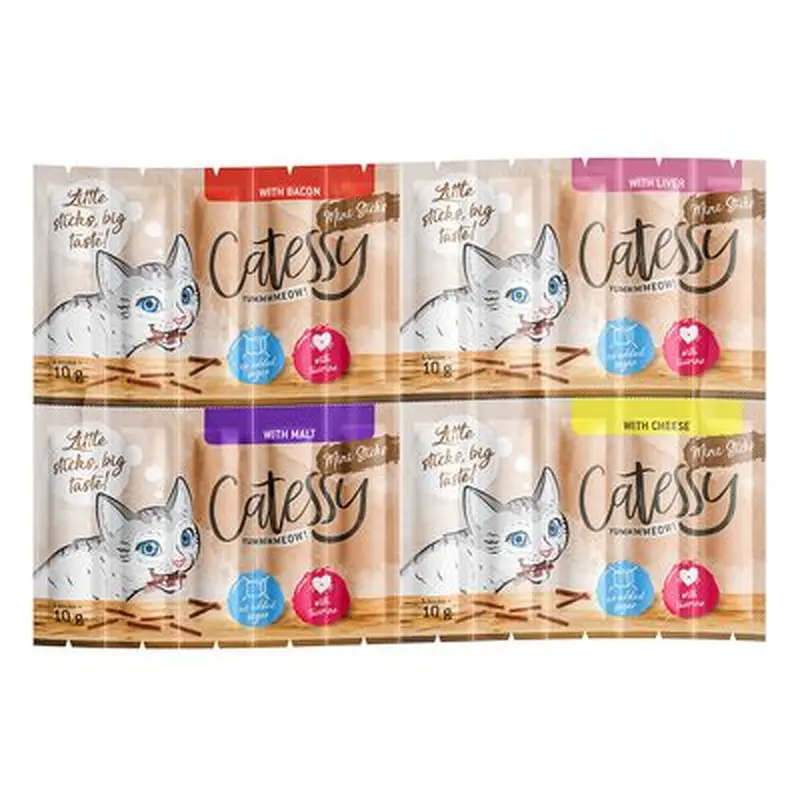 Catessy Mini-Sticks Mixed Pack 2 - 20 x 2g (Bacon, Liver, Malt Cheese)