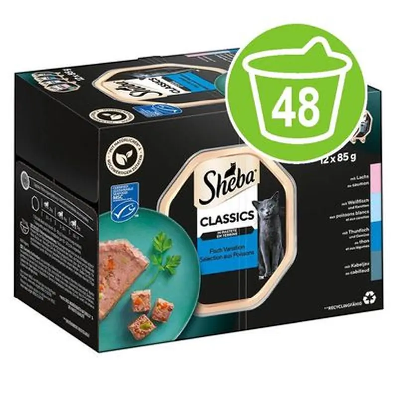 Sheba Varieties Multipack 48 x 85g - Sauce Lover (Salmon, Tuna, Chicken, Duck)