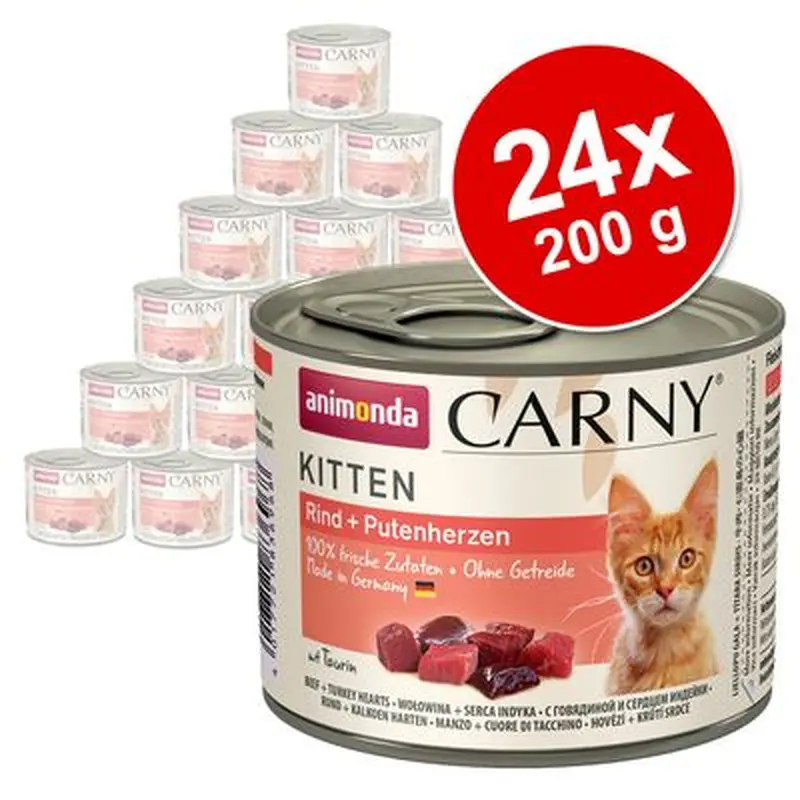 animonda Carny Kitten Saver Pack 24 x 200g - Beef, Chicken & Rabbit