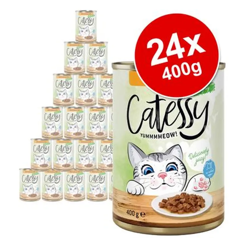 Catessy Chunks in Gravy or Jelly Saver Pack 24 x 400g - Veal & Chicken in Gravy