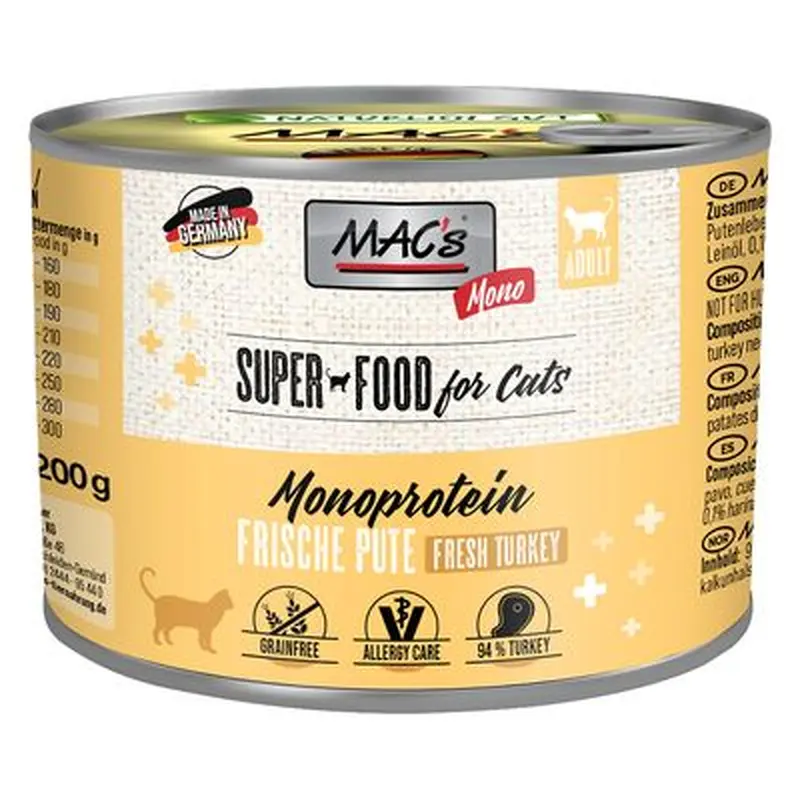 MAC's Cat Mono Sensitive Saver Pack 18 x 200g - Turkey