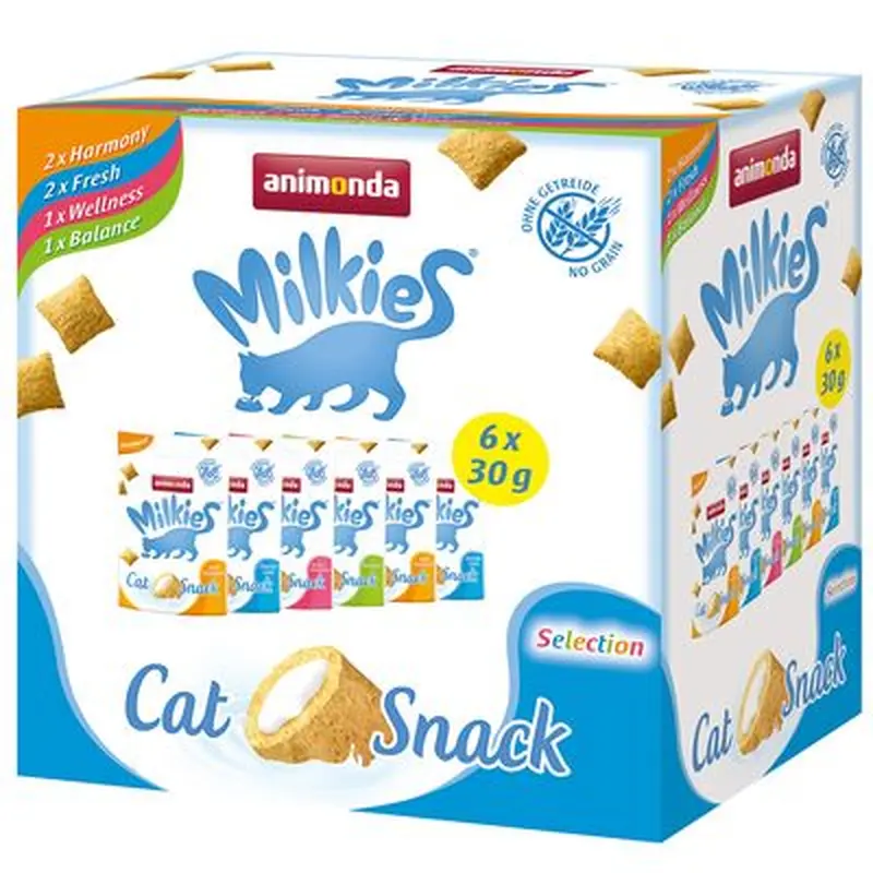 animonda Milkies Crunch Bag Mixed Pack - Saver Pack: 18 x 30g (4 Varieties)