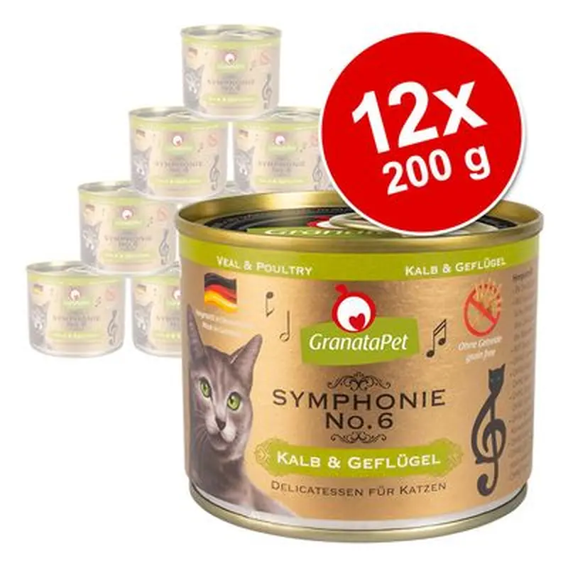 GranataPet Symphony 12 x 200 g Economy Pack - Game & chicken