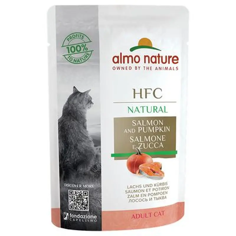 Almo Nature HFC Natural Pouch Saver Pack 12 x 55g - Salmon & Pumpkin