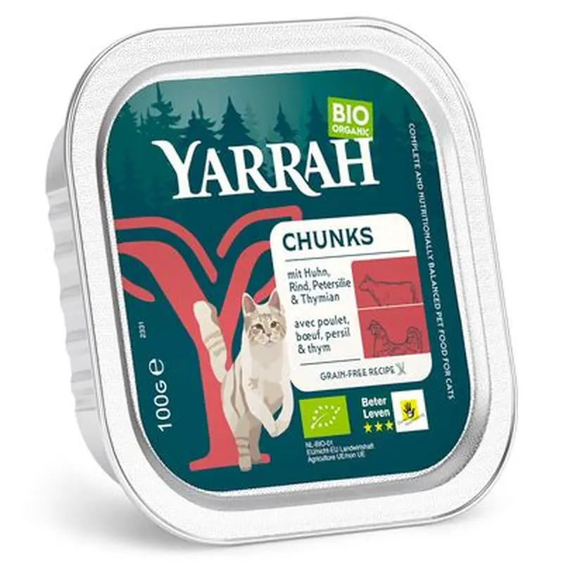 Yarrah Organic Tray Saver Pack 12 x 100g - Pt: Organic Beef with Organic Chicory