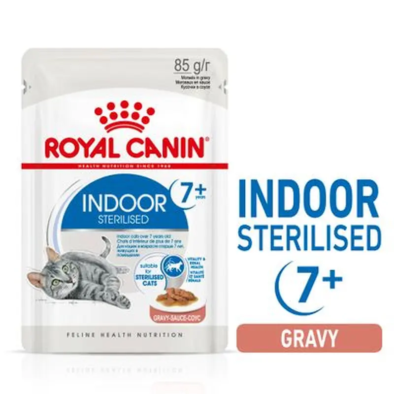 Royal Canin Indoor Sterilised 7+ in Gravy - Saver Pack: 24 x 85g