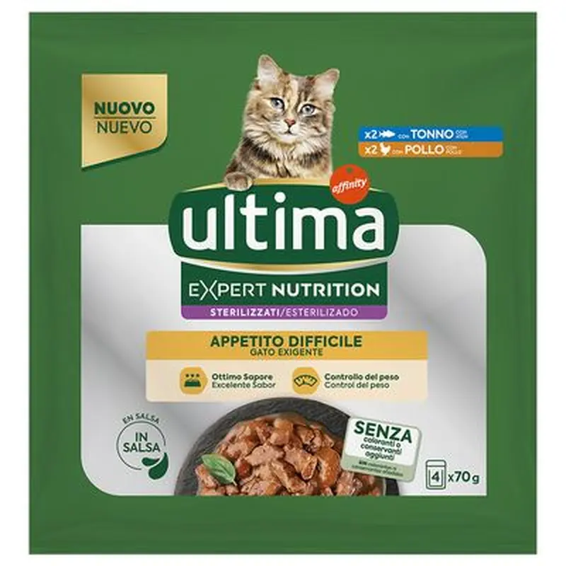 Ultima Cat Expert Nutrition Difficult Appetite Tuna & Chicken - 4 x 70g