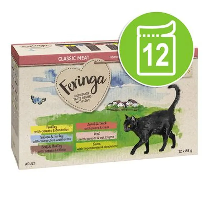 Feringa Classic Meat Menu Pouches 12 x 85g - Trout & Chicken with Potato