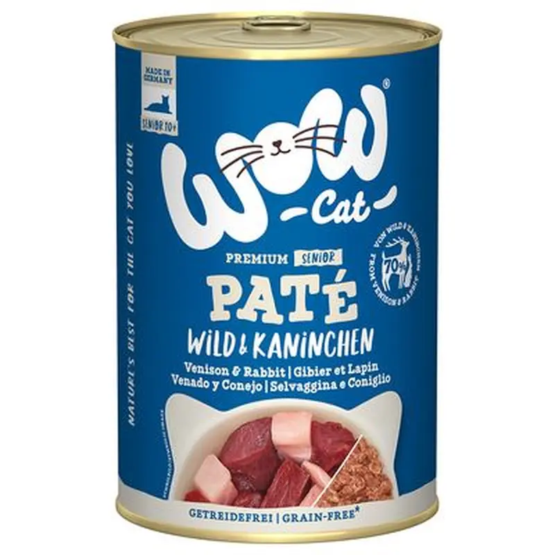 WOW Cat Senior Pat 6 x 400g - Game & Rabbit