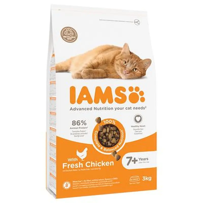 IAMS Advanced Nutrition Senior Cat 7+ with Chicken - Economy Pack: 2 x 10kg