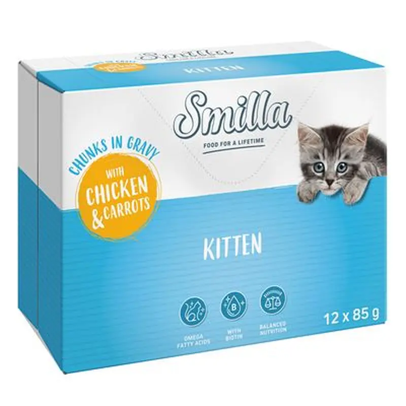 Smilla Kitten Chunks in Gravy with Chicken & Carrots - Saver Pack: 24 x 85g