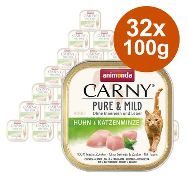 animonda Carny Adult Pure & Mild 32 x 100g - Chicken & Cheese