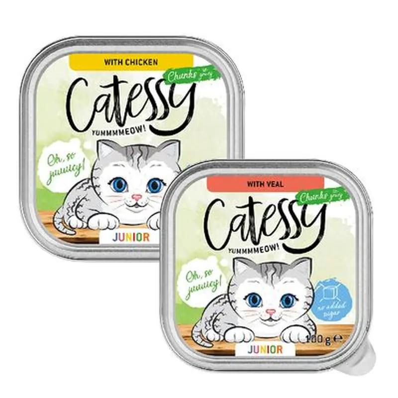 Catessy Junior Chunks in Gravy Mixed Pack - 16 x 100g