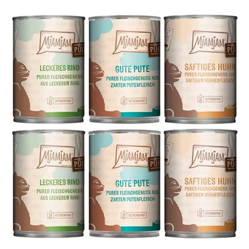 MjAMjAM Pure Meat Pleasure Mixed Pack 6 x 400g - Mixed Pack (3 Varieties)