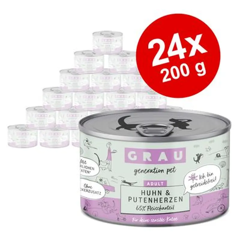 GRAU Gourmet Adult Grain-Free Saver Pack 24 x 200g - Mix (6 varieties)