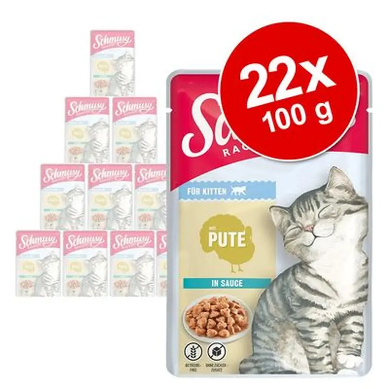Schmusy Ragout Kitten in Sauce 22 x 100 g - Turkey