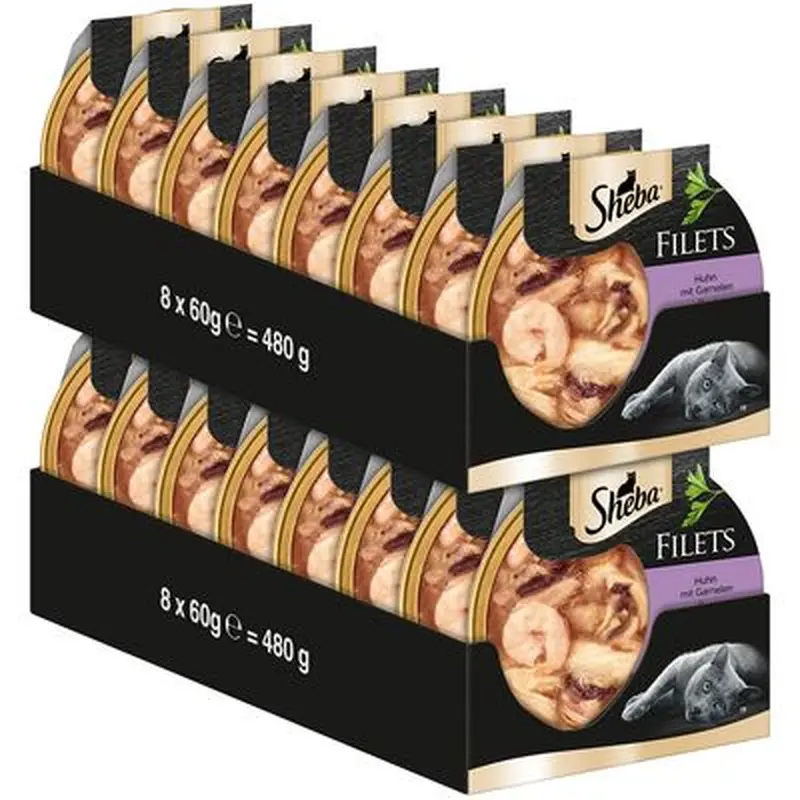 Sheba Fillets 32 x 60g - Chicken with Shrimp