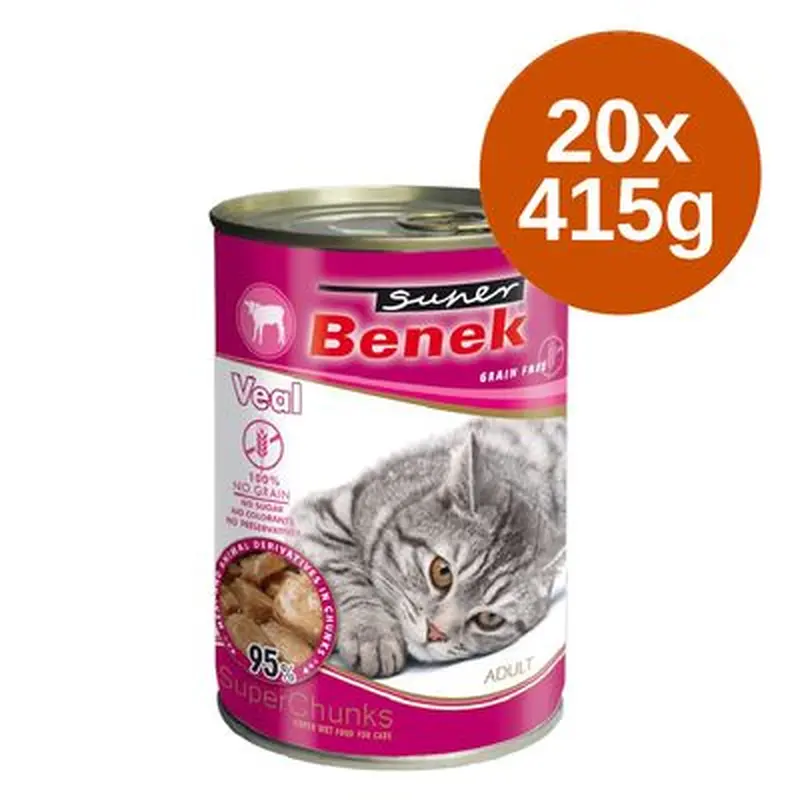 Super Benek grain-free chunks Saver Pack 20 x 415 g - Game in sauce