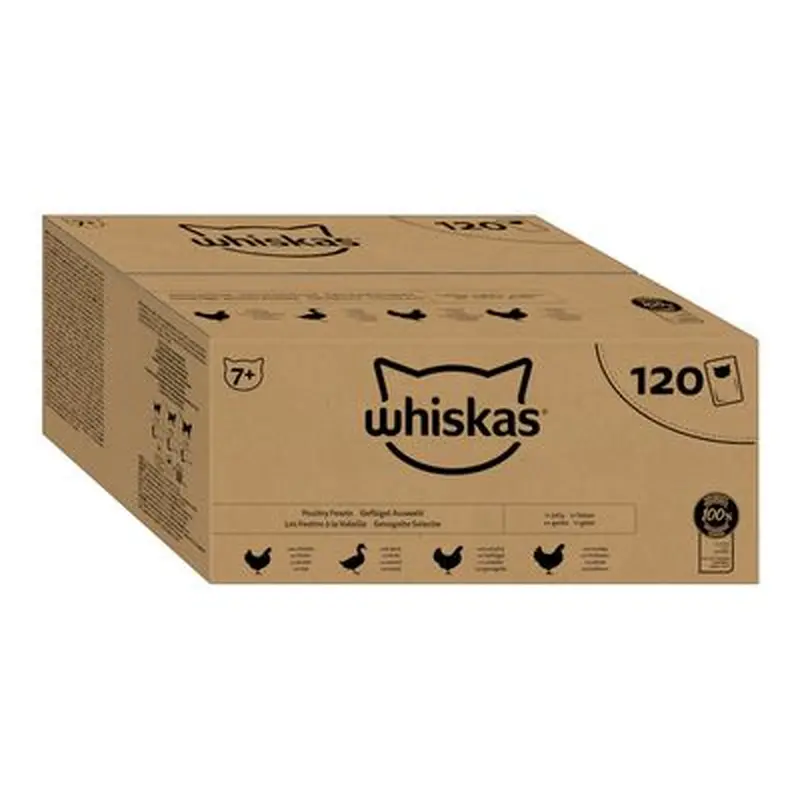 Whiskas Senior Pouches 120 x 85g - Poultry Selection in Jelly