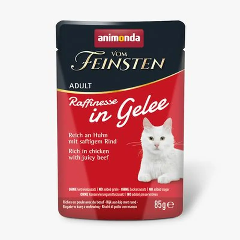 animonda vom Feinsten Adult Raffinesse in Jelly 24 x 85g - Rich in Chicken with Beef