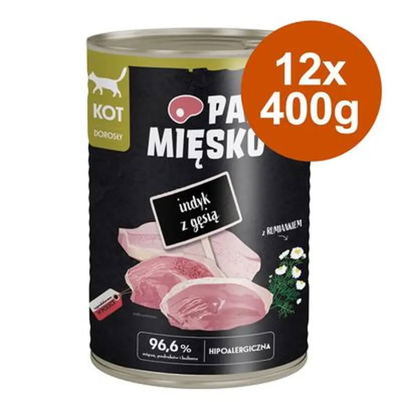 Pan Misko Cat 12 x 400g - Turkey with Goose