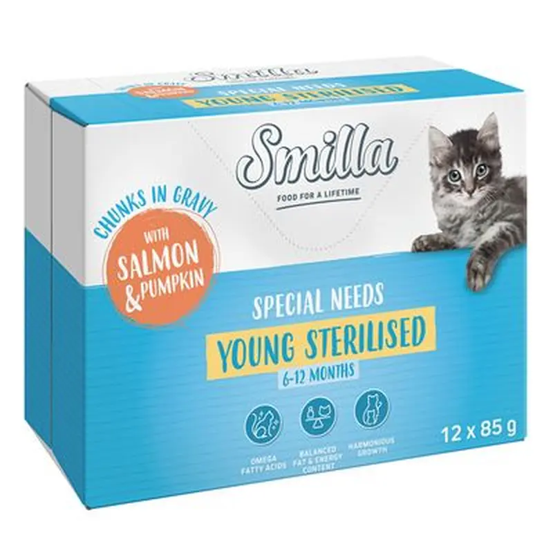 Smilla Special Needs Young Sterilised Chunks in Gravy with Salmon & Pumpkin - 12 x 85g