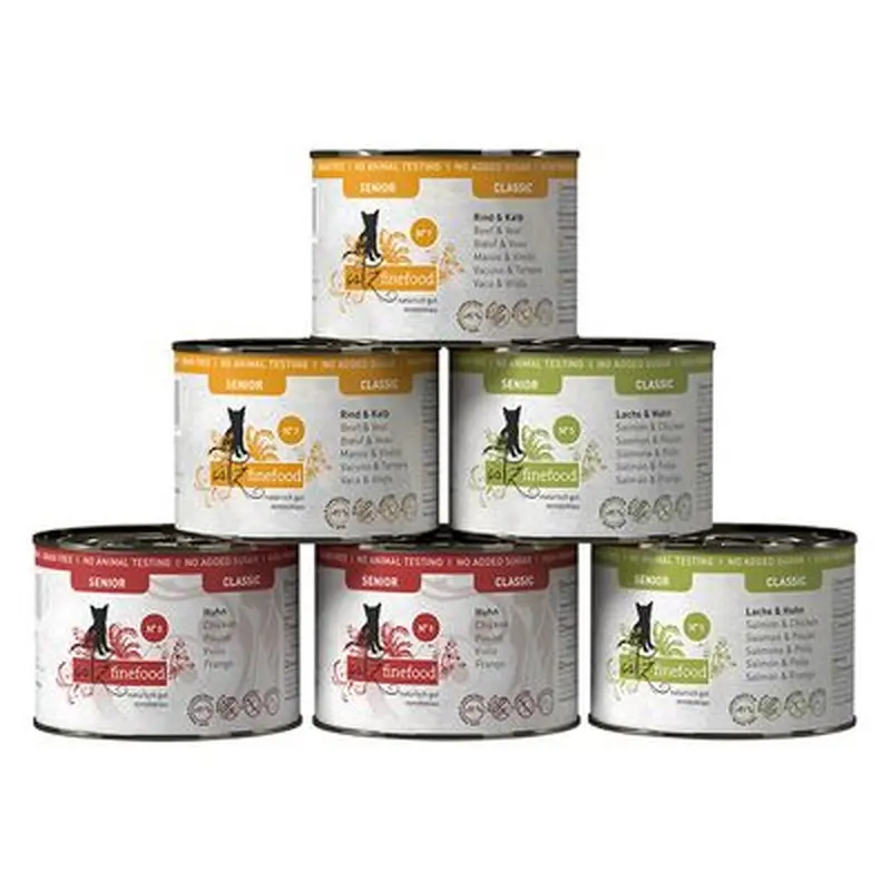 catz finefood Senior 6 x 200g - Mixed Pack (3 Varieties)