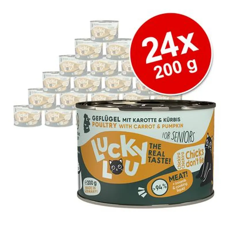 Lucky Lou Senior Saver Pack 24 x 200g - Poultry