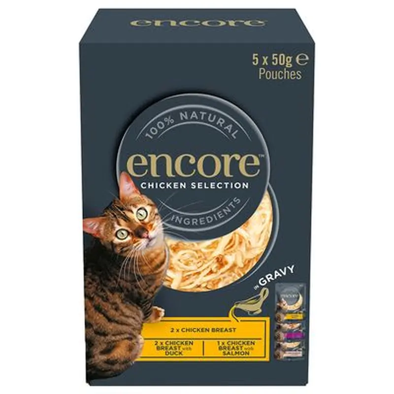 Encore Cat Gravy Pouch Mix 5 x 50g - Fish Selection (3 Varieties)