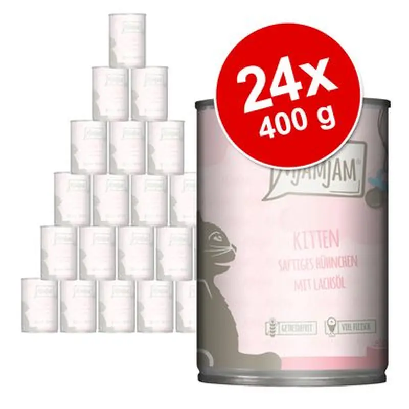 MjAMjAM Kitten Saver Pack 24 x 400g - Veal with Salmon Oil