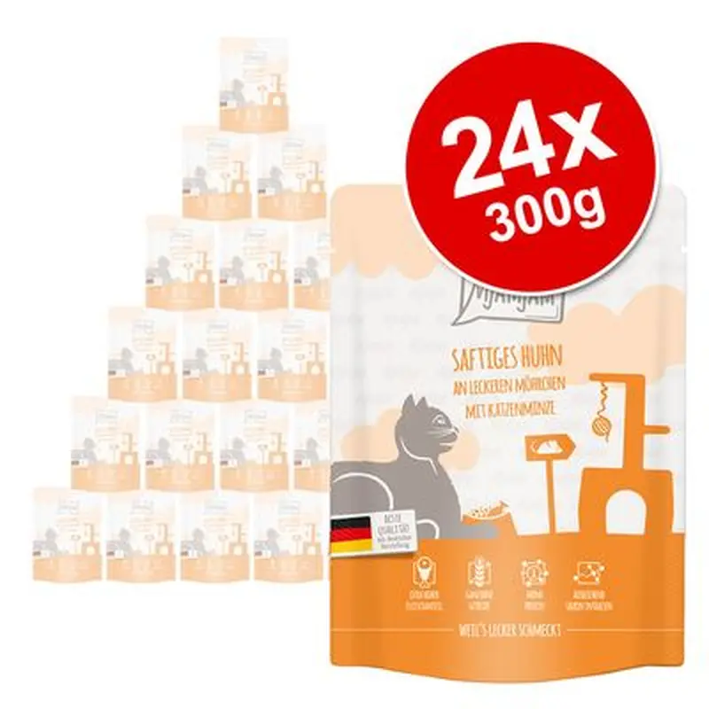 MjAMjAM Squeezy Pouches Saver Pack 24 x 300g - Delicious Turkey with Tasty Carrots