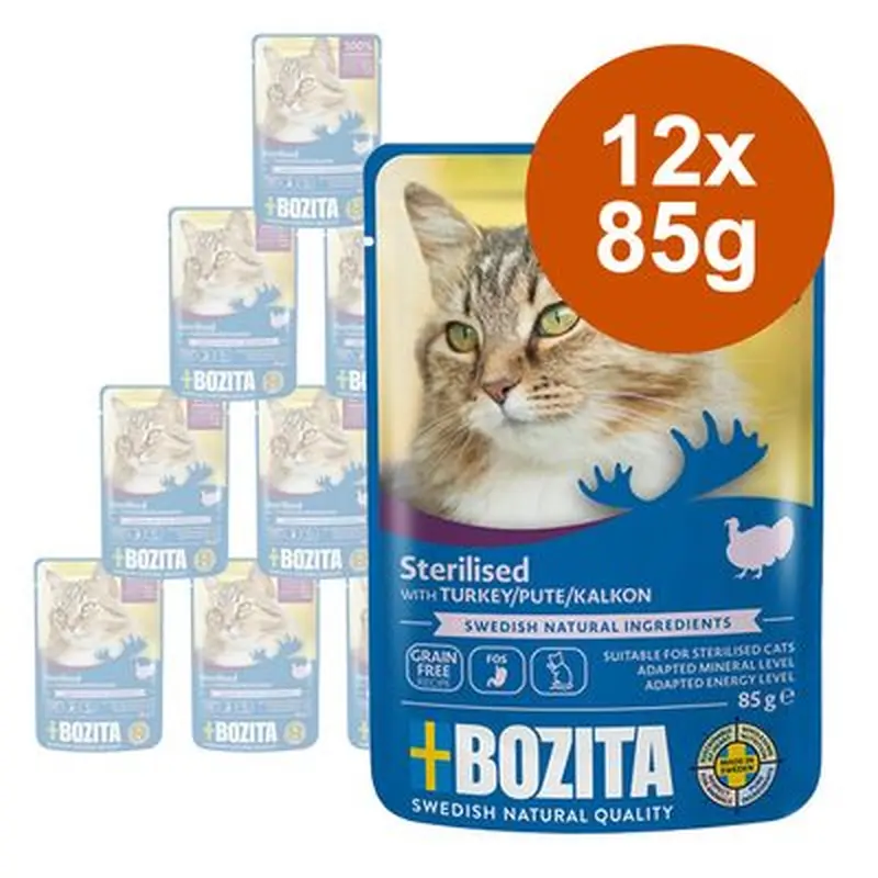 Bozita Sterilised Chunks in Jelly 12 x 85g - Turkey