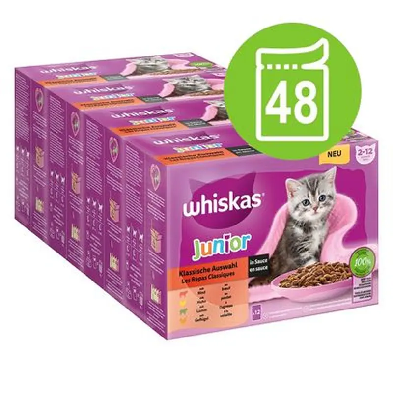 Whiskas Junior Pouches 48 x 85g - Poultry Selection in Jelly