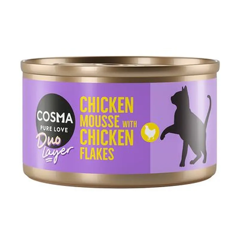 Cosma DUO Layer 6 x 70g - Chicken Mousse with Tuna Flakes
