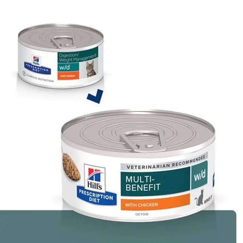 Hill's Prescription Diet Feline w/d Multi-Benefit - Chicken - Saver Pack: 96 x 156g