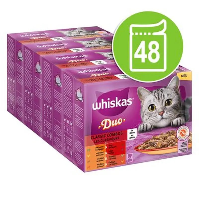 Whiskas Duo Pouches 48 x 85g - Ocean Delights in Jelly